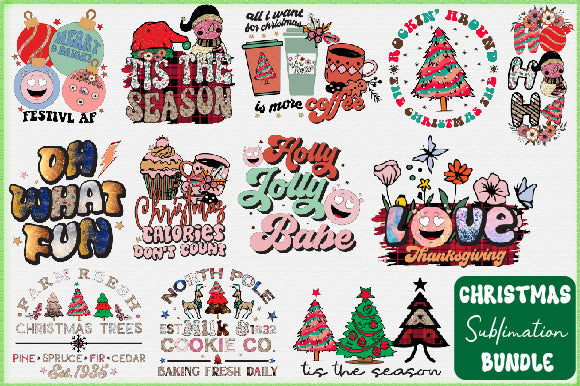 Christmas PNG Sublimation Bundle Sublimation Creativeart88 