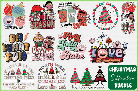 Christmas PNG Sublimation Bundle Sublimation Creativeart88 