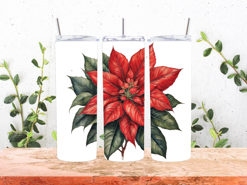Christmas Poinsettia 20oz Tumbler Sublimation Sublimation Creativeart88 