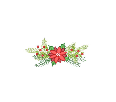 Christmas Poinsettia Machine Embroidery Design, 3 sizes, Instant Download Embroidery/Applique DESIGNS Nino Nadaraia 