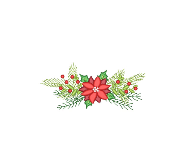 Christmas Poinsettia Machine Embroidery Design, 3 sizes, Instant Download Embroidery/Applique DESIGNS Nino Nadaraia 
