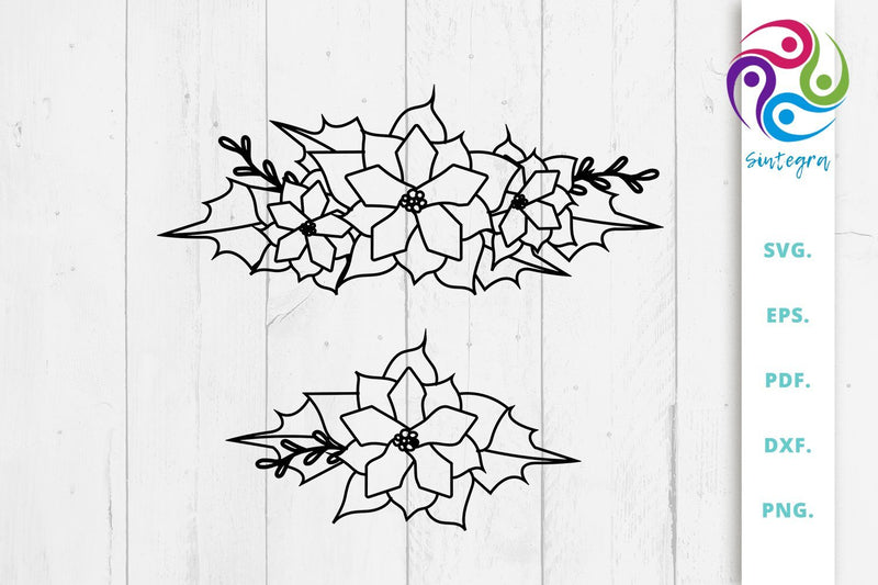 Christmas Poinsettia Mini Bundle SVG Sintegra 