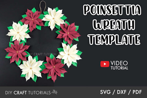Christmas Poinsettia SVG - Christmas Wreath svg SVG DIY Craft Tutorials 