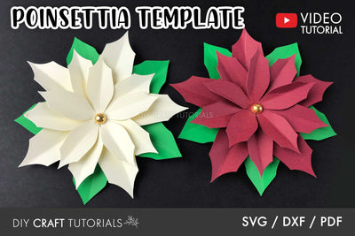 Christmas Poinsettia SVG - Paper Flower svg SVG DIY Craft Tutorials 