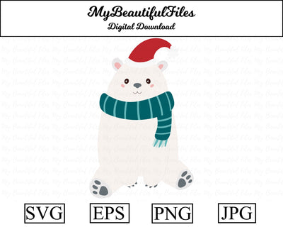 Christmas polar bear SVG MyBeautifulFiles 