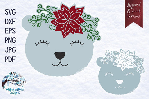 Christmas Polar Bear SVG SVG Wispy Willow Designs 