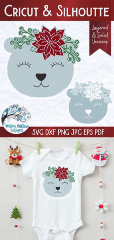 Christmas Polar Bear SVG SVG Wispy Willow Designs 