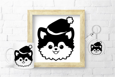 Christmas Pomeranian Dog in Santa Hat SVG File For Cricut SVG OrangeBrushStudio 