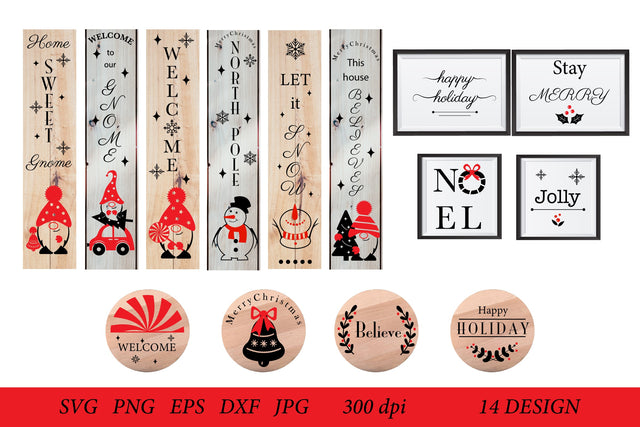 Christmas Porch Sign Bundle. Christmas Door Signs. Round SVG SVG Olga Terlyanskaya 