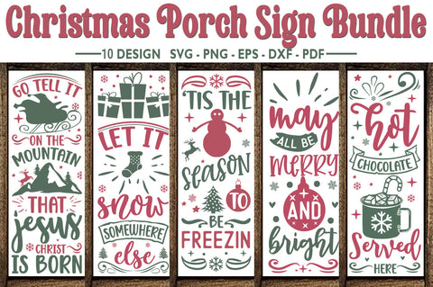 Christmas porch sign bundle SVG FiveStarCrafting 