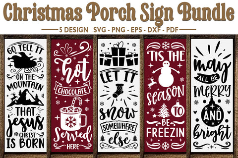 Christmas porch sign bundle SVG SVG FiveStarCrafting 