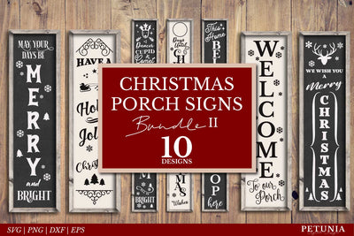 Christmas Porch Sign Bundle | Welcome Vertical Sign SVG SVG Petunia Digital Design 