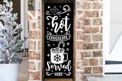 Christmas Porch Sign Design, Hot chocolate served here SVG FiveStarCrafting 
