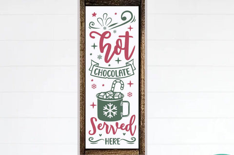 Christmas Porch Sign Design, Hot chocolate served here SVG FiveStarCrafting 