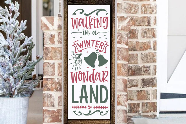 Christmas Porch Sign Design, Walking in a winter wondar land SVG FiveStarCrafting 