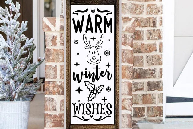 Christmas Porch Sign Design, Warm winter wishes SVG FiveStarCrafting 