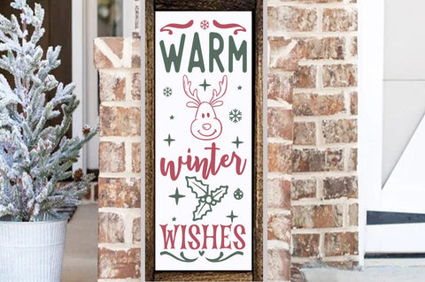 Christmas Porch Sign Design, warm winter wishes SVG FiveStarCrafting 