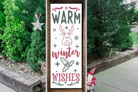 Christmas Porch Sign Design, warm winter wishes SVG FiveStarCrafting 