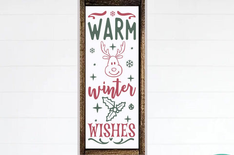 Christmas Porch Sign Design, warm winter wishes SVG FiveStarCrafting 