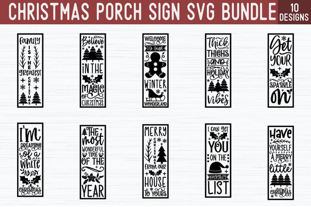 Christmas Porch Sign SVG Bundle SVG akazaddesign 