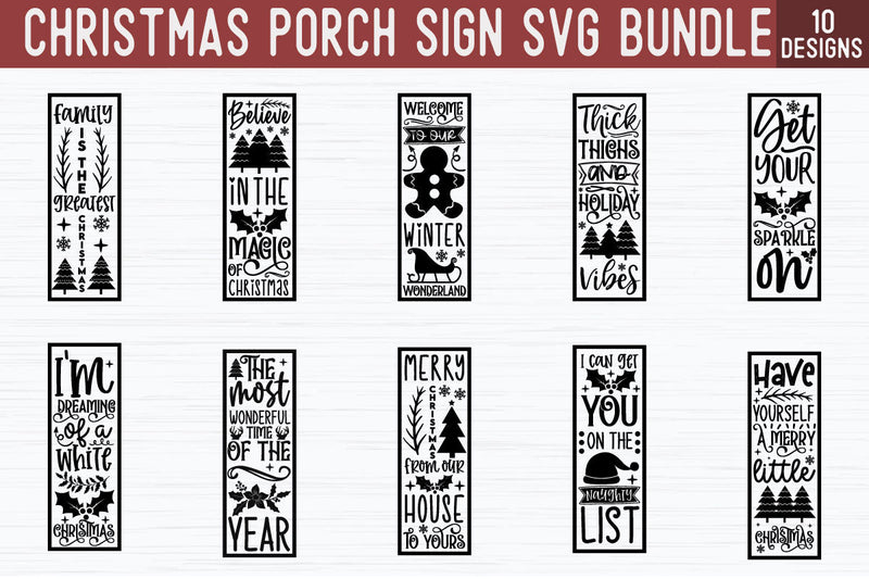 Christmas Porch Sign SVG Bundle SVG akazaddesign 