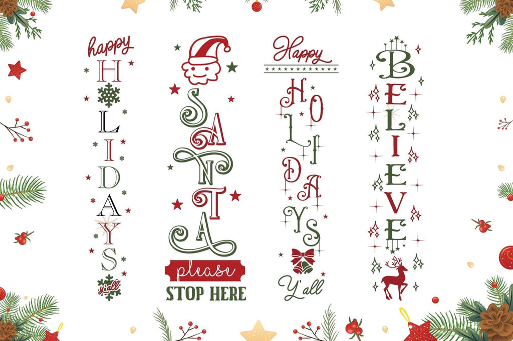 Christmas Porch Sign SVG Bundle - So Fontsy