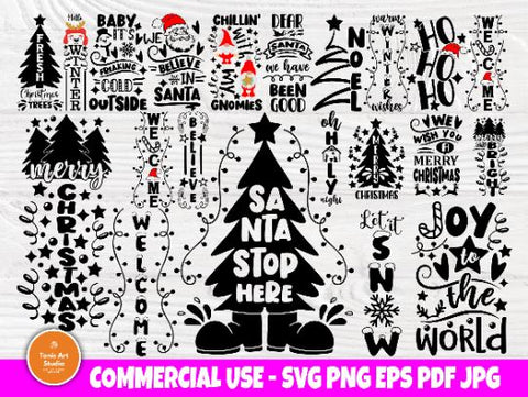 Christmas Porch Sign SVG Bundle, Svg Cut Files SVG TonisArtStudio 