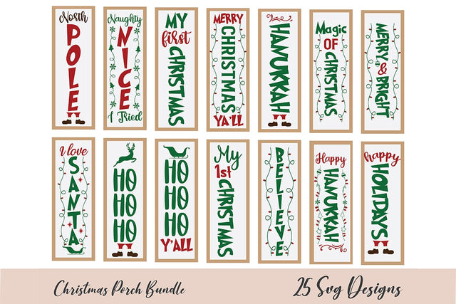 Christmas Porch Sign Svg Bundle SVG DIYCUTTINGFILES 