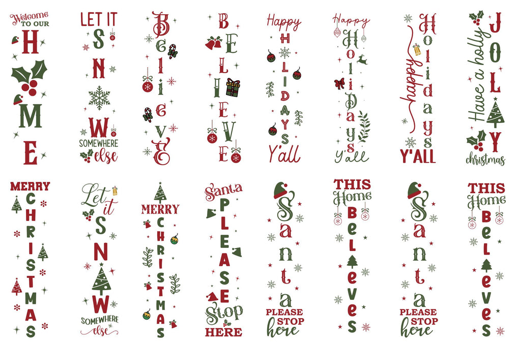 Christmas Porch Sign SVG Bundle - So Fontsy