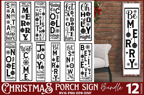 Christmas Porch Sign SVG Bundle SVG SVG DESIGNISTIC 