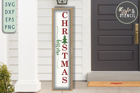 Christmas Porch Sign SVG | Christmas SVG | Vertical Sign SVG Style and Stencil 