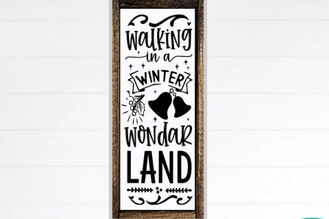 Christmas porch sign SVG Design, Walking in a winter wondar land SVG FiveStarCrafting 