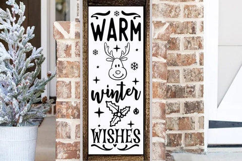 Christmas porch sign SVG Design, Warm winter wishes SVG FiveStarCrafting 