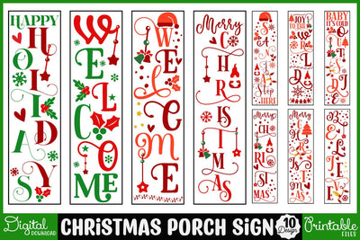 Christmas Porch Sign Svg Designs Bundles, Happy Holidays, Merry Christmas Svg, Vertical Home Sign Svg, Welcome Porch Sign Svg Files for Cricut, Png, Dxf SVG SH_Tee store 