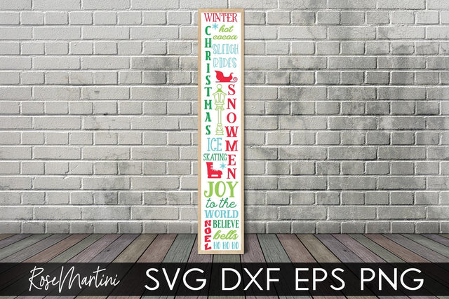 Christmas Porch Sign SVG file for cutting machines Cricut Silhouette SVG PNG Christmas Vertical Sign svg SVG RoseMartiniDesigns 