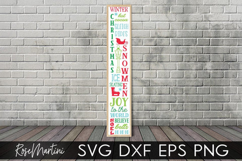 Christmas Porch Sign SVG file for cutting machines Cricut Silhouette SVG PNG Christmas Vertical Sign svg SVG RoseMartiniDesigns 