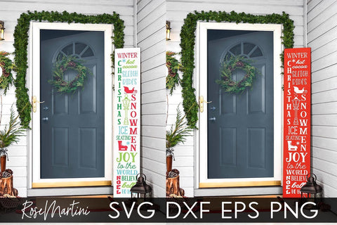 Christmas Porch Sign SVG file for cutting machines Cricut Silhouette SVG PNG Christmas Vertical Sign svg SVG RoseMartiniDesigns 