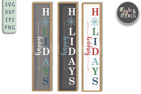 Christmas Porch Sign SVG | Happy Holidays| Christmas SVG SVG Style and Stencil 