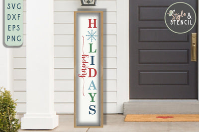 Christmas Porch Sign SVG | Happy Holidays| Christmas SVG SVG Style and Stencil 