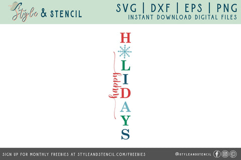 Christmas Porch Sign SVG | Happy Holidays| Christmas SVG SVG Style and Stencil 