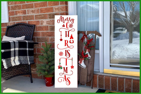 Christmas Porch Sign Svg, Happy Holidays, Merry Christmas Svg, Vertical Home Sign Svg, Welcome Porch Sign Svg Files for Cricut, Png, Dxf SVG SH_Tee store 