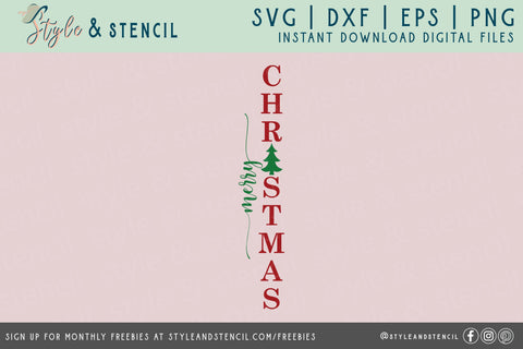 Christmas Porch Sign SVG | Merry Christmas | Christmas SVG SVG Style and Stencil 