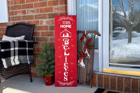 Christmas Porch Sign SVG | This Home Believes SVG CraftLabSVG 