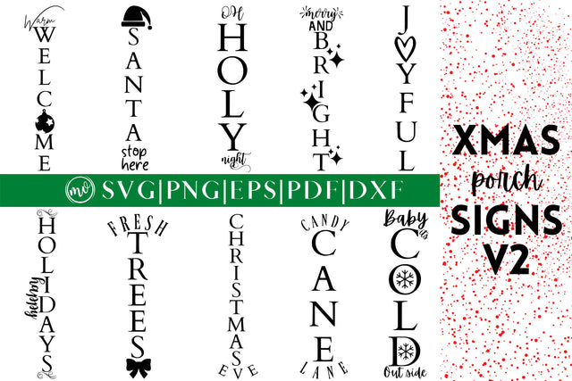 Christmas Porch Sign SVGs V2 Bundle SVG MockupSvgVenue 