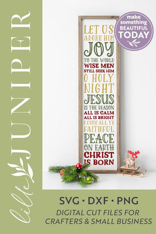 Christmas Porch Sign | Vertical Christmas SVG | Christian Christmas | Front Porch svg SVG LilleJuniper 