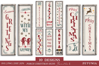 Christmas Porch Signs Bundle | Welcome Vertical Sign SVG SVG Petunia Digital Design 