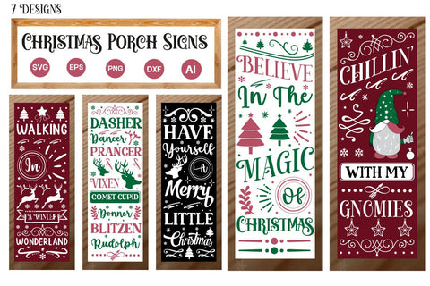 Christmas Porch Signs SVG Bundle Porch Sign SVG SVGs,Quotes and Sayings,Food & Drink,On Sale, Print & Cut SVG DesignPlante 503 