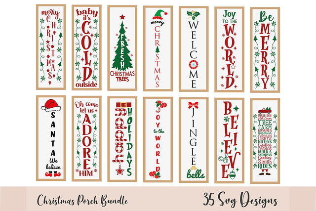 Christmas Porch Svg Bundle SVG DIYCUTTINGFILES 