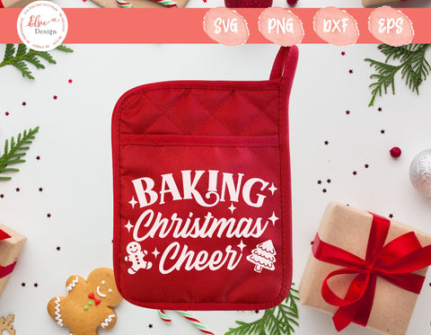 Christmas Pot Holder - Baking Christmas Cheer - SVG, PNG, DXF, EPS SVG Elsie Loves Design 