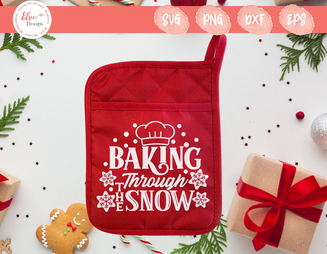 Christmas Pot Holder - Baking Through The Snow - SVG, PNG, DXF, EPS SVG Elsie Loves Design 